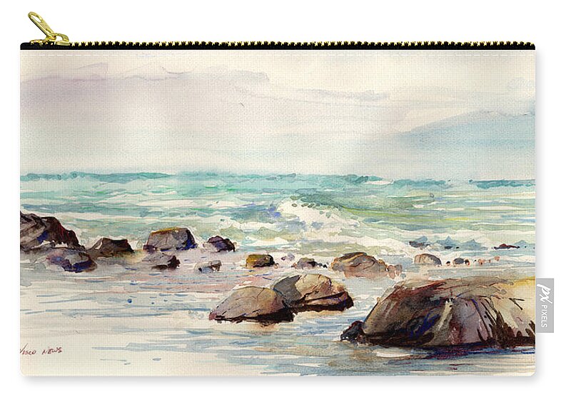 Ocean Zip Pouch featuring the painting Calming Seas by P Anthony Visco