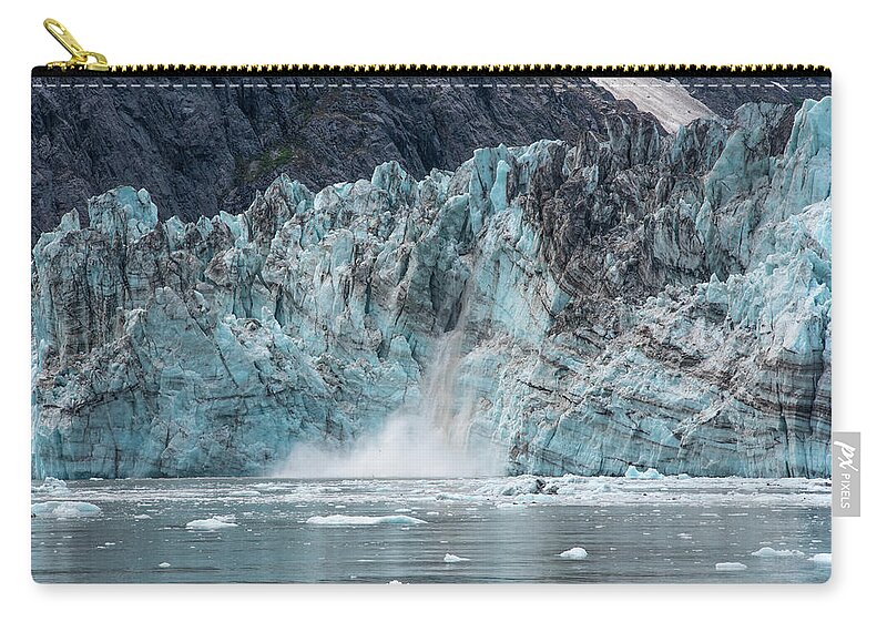 Glacier Zip Pouch featuring the photograph Calving by David Kirby