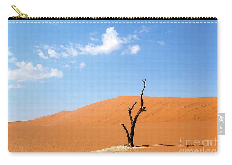 Landscape Zip Pouch featuring the photograph Camelthorn tree in Sossusvlei, Namibia by Julia Hiebaum