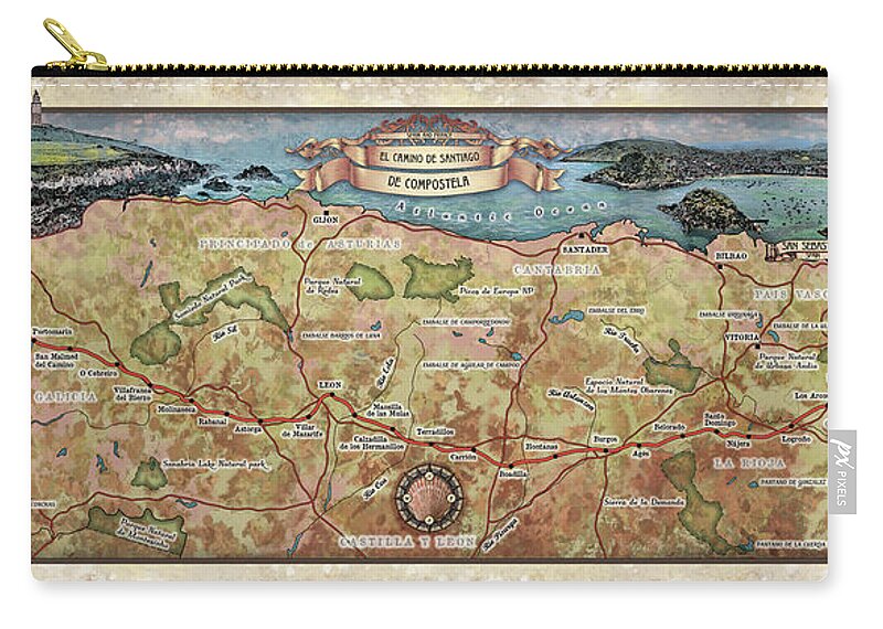  Zip Pouch featuring the painting Camino by Lisa Middleton