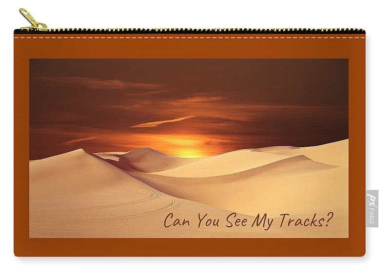 Sand Carry-all Pouch featuring the photograph Can You See My Tracks? by Nancy Ayanna Wyatt