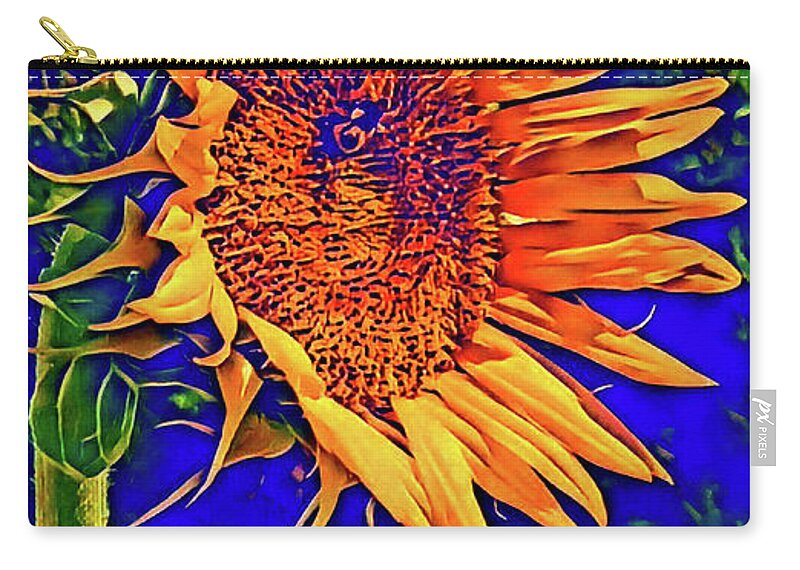 Flower Zip Pouch featuring the digital art Can You SEE the Bumble Bee by Eileen Kelly