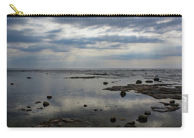 Door County Zip Pouch featuring the photograph Cana Island Clouds by Deb Beausoleil