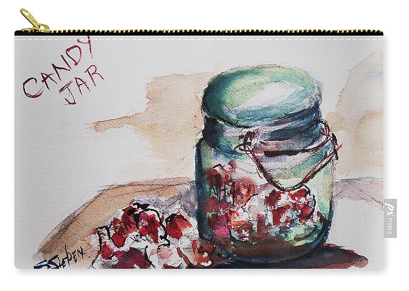 Still Life Zip Pouch featuring the painting Candy Jar by Sharon Sieben