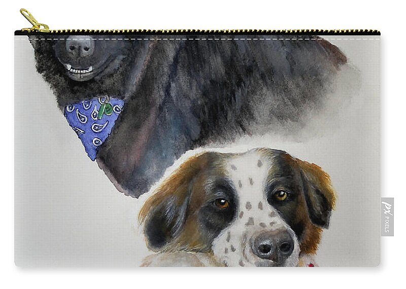 Dogs Zip Pouch featuring the painting Can't Buy Love, You Rescue It by Shirley Dutchkowski