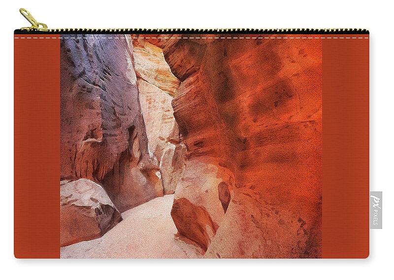 Wirepass Canyon Zip Pouch featuring the digital art Canyon Curves 2 by Leda Robertson