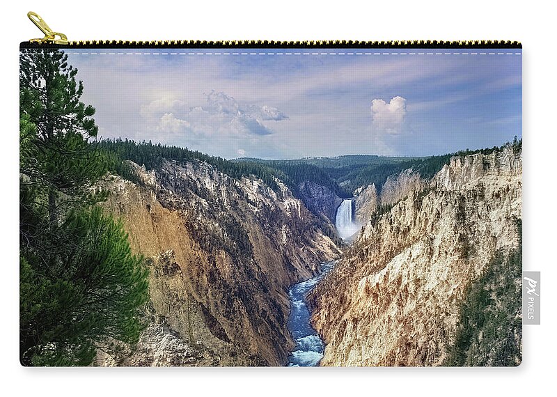 Nature Zip Pouch featuring the photograph Canyon Falls by Linda Shannon Morgan