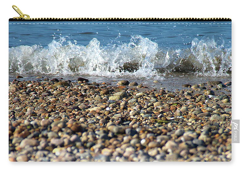Cape Cod Zip Pouch featuring the photograph Cape Cod Beach Pebbles by Flinn Hackett