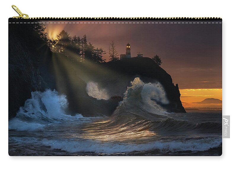 Cape Disappointment Zip Pouch featuring the photograph Cape Not-Disappointing by Michael Ash