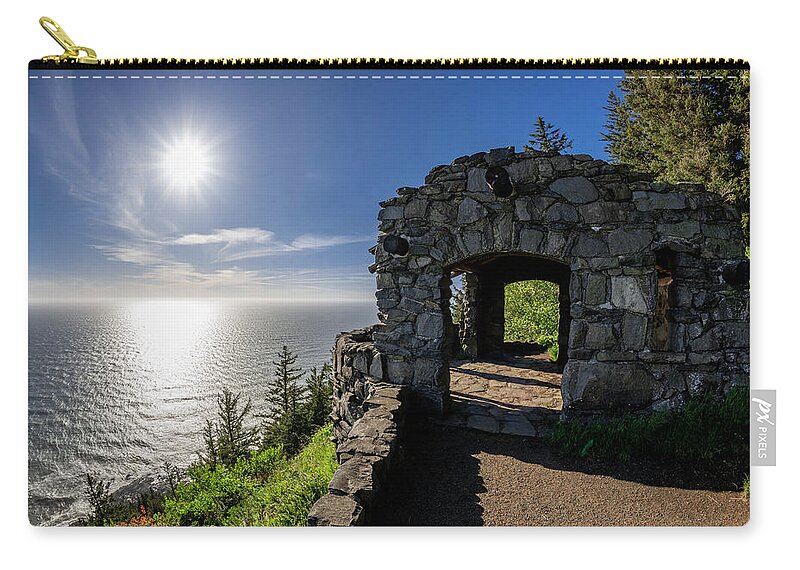 Northwest Zip Pouch featuring the photograph Cape Perpetua Lookout by Pelo Blanco Photo
