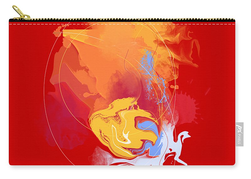Abstract Zip Pouch featuring the digital art Caprice #2 Incandescence by Gina Harrison