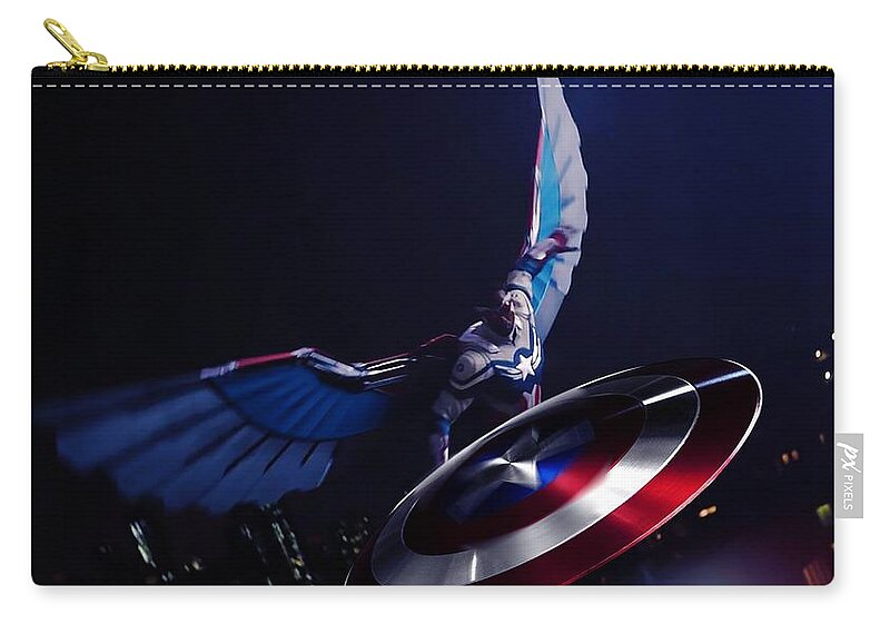  Zip Pouch featuring the digital art Captain America 2.4 by Aldane Wynter