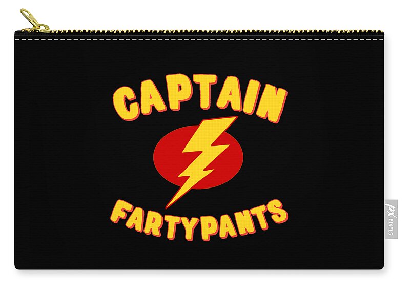 Christmas 2023 Zip Pouch featuring the digital art Captain Fartypants Funny Fart by Flippin Sweet Gear
