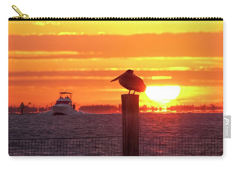 Sunrise Zip Pouch featuring the photograph Captiva Island Sunrise by Carolyn Hutchins
