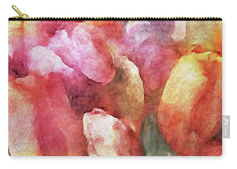 Tulip Bouquet Zip Pouch featuring the painting Captured Spring by Susan Maxwell Schmidt