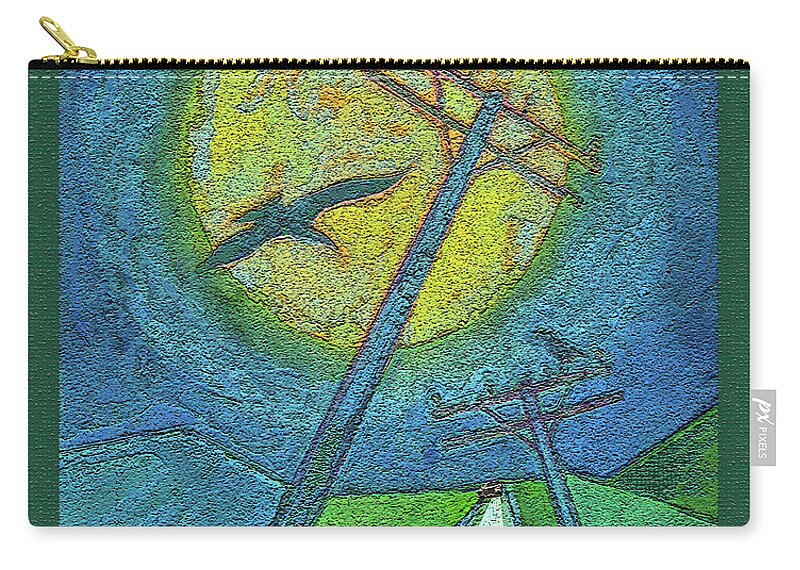 Car Chase Zip Pouch featuring the digital art Car Chase / Highwaymen by David Squibb