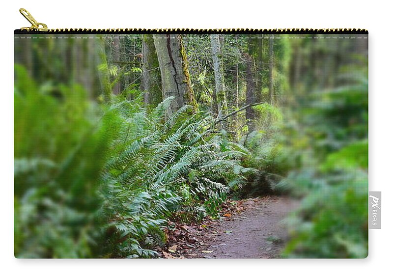 Path Zip Pouch featuring the photograph Carkeek Path by Matthew Lazure