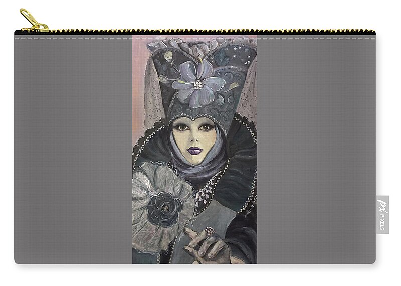 Carnaval Zip Pouch featuring the painting Carnaval by Lana Sylber