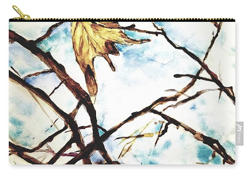 Leaves Zip Pouch featuring the painting Carolina Falls by Julie TuckerDemps