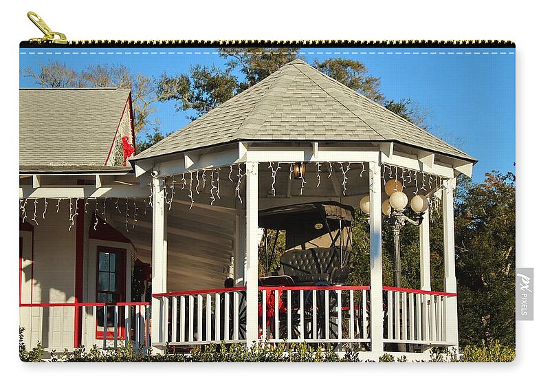 Carriage Zip Pouch featuring the photograph Carriage In The Gazebo by Cynthia Guinn