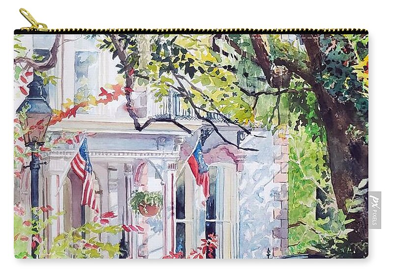 Carriage Zip Pouch featuring the painting Carriage Ride by Merana Cadorette