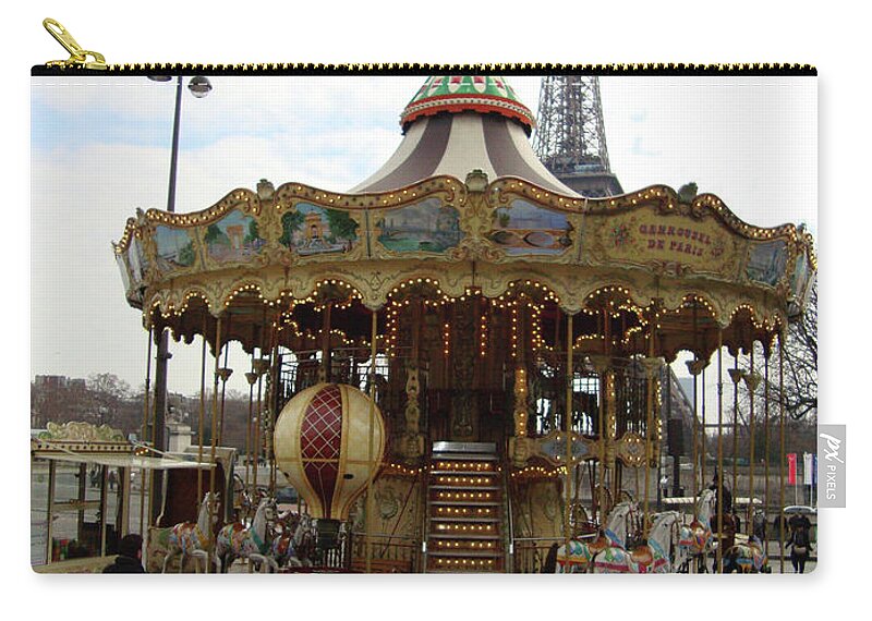 Carousel Zip Pouch featuring the photograph Carrousel de Paris by Roxy Rich