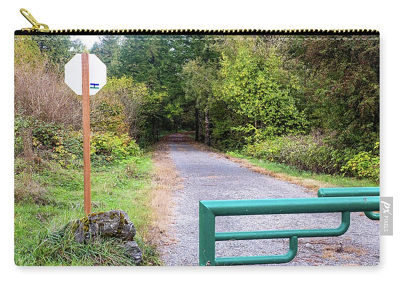 Cascade Trail At Challenger Road Zip Pouch featuring the photograph Cascade Trail at Challenger Road by Tom Cochran