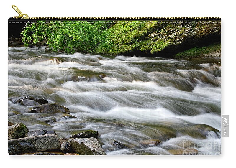  Carry-all Pouch featuring the photograph Cascades On Little River 3 by Phil Perkins