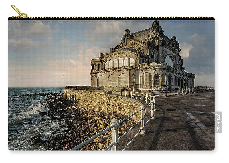 Casino Zip Pouch featuring the photograph Casino in Constanca by Jaroslaw Blaminsky