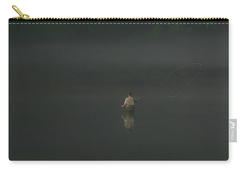 Fishing Zip Pouch featuring the photograph Cast by Lens Art Photography By Larry Trager