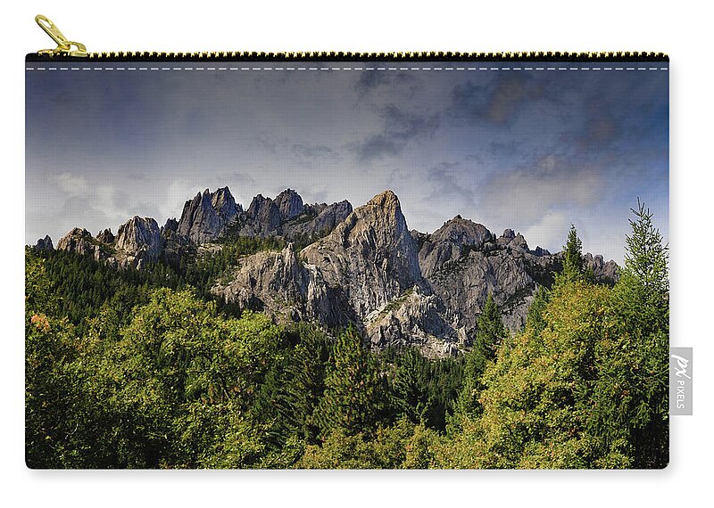 Castle Crags Zip Pouch featuring the photograph Castle Crags by Ryan Workman Photography