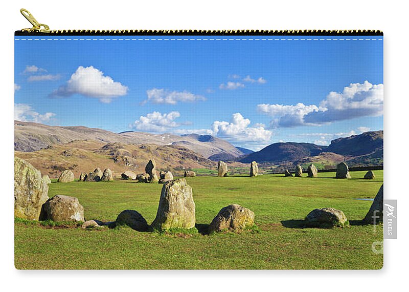 Castlerigg Stone Circle Zip Pouch featuring the photograph Castlerigg stone circle, Keswick, Lake District, England by Neale And Judith Clark