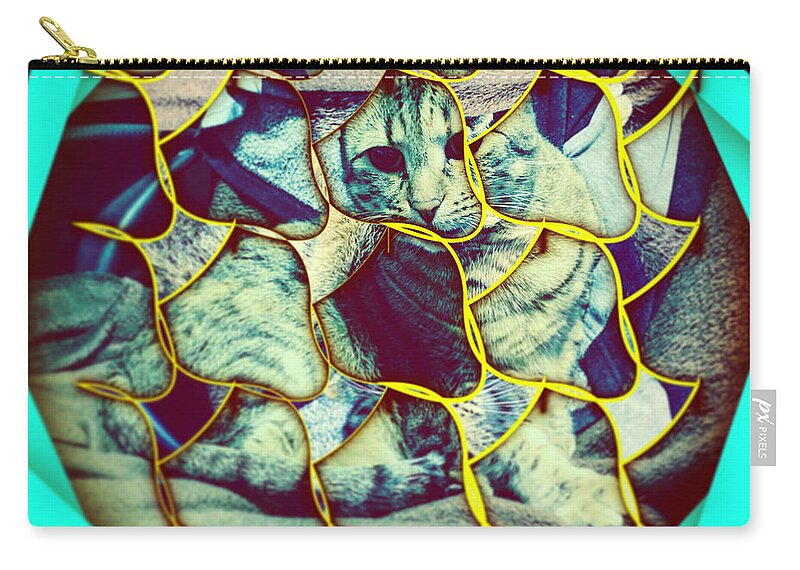 Abstract Carry-all Pouch featuring the digital art Cat 2 by Marko Sabotin