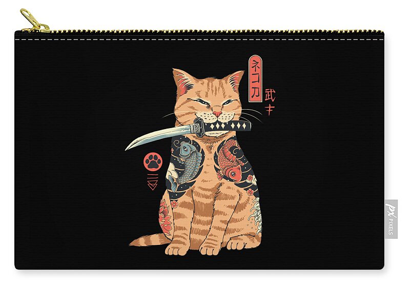 #faatoppicks Zip Pouch featuring the digital art Catana by Vincent Trinidad