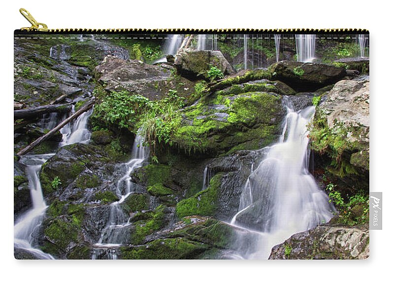 Catawba Falls Zip Pouch featuring the photograph Catawba Falls 18 by Phil Perkins
