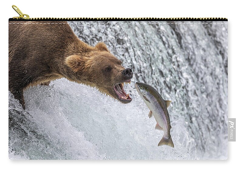 Grizzly Carry-all Pouch featuring the photograph Catch of the Day by Randy Robbins