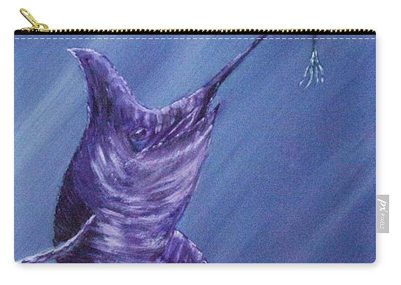 Sword Fish Carry-all Pouch featuring the painting Catch Of The Day by Randy Sylvia