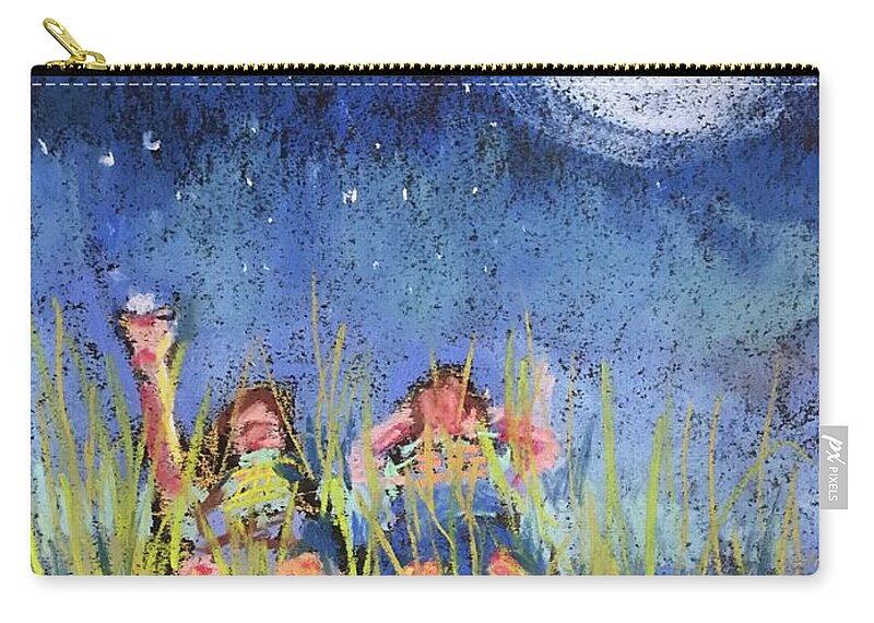  Zip Pouch featuring the painting Catching Stars by Carol Berning