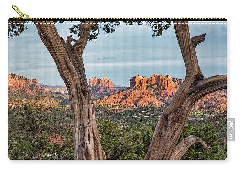 Cathedral Rock Zip Pouch featuring the photograph Cathedral Rock by Jurgen Lorenzen
