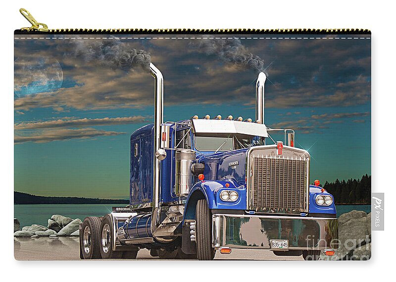 Big Rigs Zip Pouch featuring the photograph Catr1564a-21 by Randy Harris