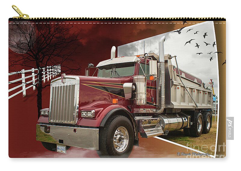 Big Rigs Zip Pouch featuring the photograph Catr9449a-19 by Randy Harris