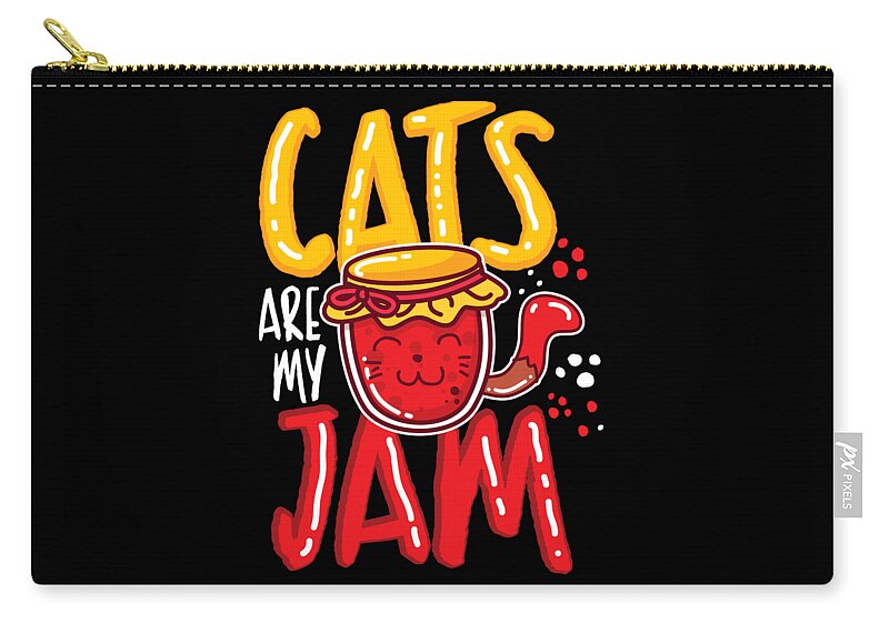 Crazy Cat Lady Zip Pouch featuring the digital art Cats Cat Lover Jam Cat Life by Haselshirt