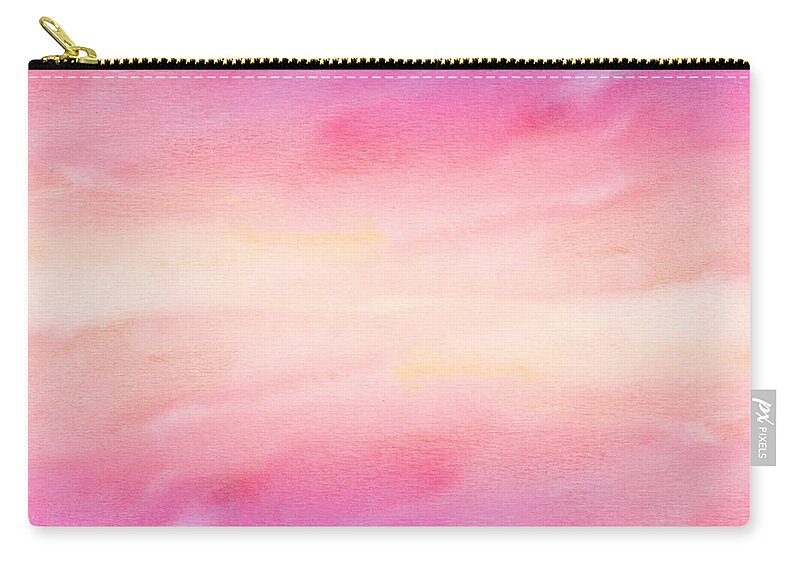 Watercolor Carry-all Pouch featuring the digital art Cavani - Artistic Colorful Abstract Pink Watercolor Painting Digital Art by Sambel Pedes