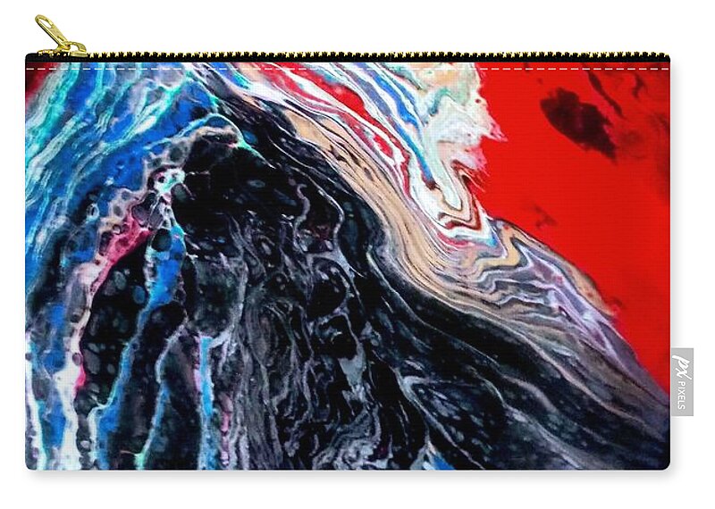 Cave Zip Pouch featuring the painting Cave Dweller by Anna Adams