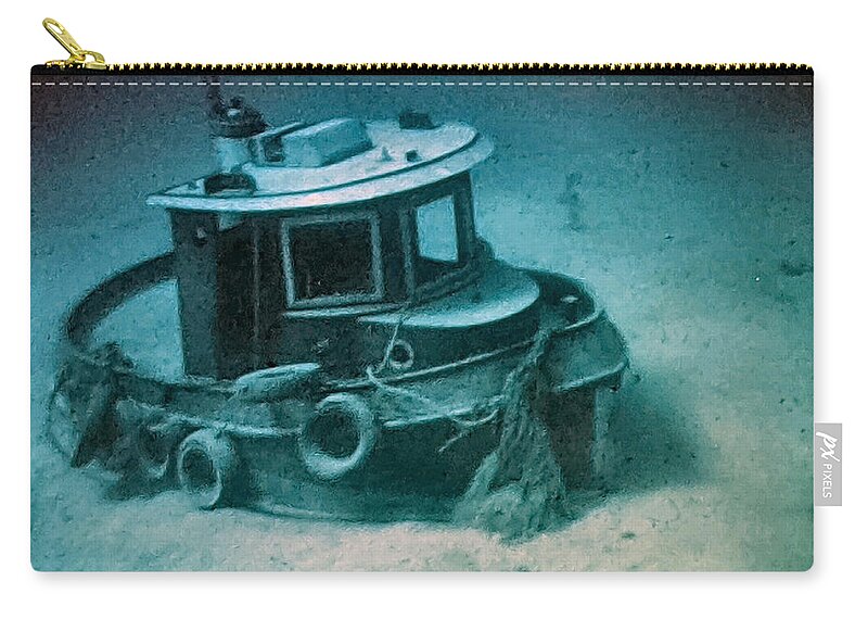 Grand Cayman Zip Pouch featuring the photograph Cayman's Smallest Tug by Lin Grosvenor