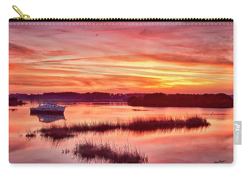 Sunset Zip Pouch featuring the photograph Cedar Key Sunset by Jurgen Lorenzen