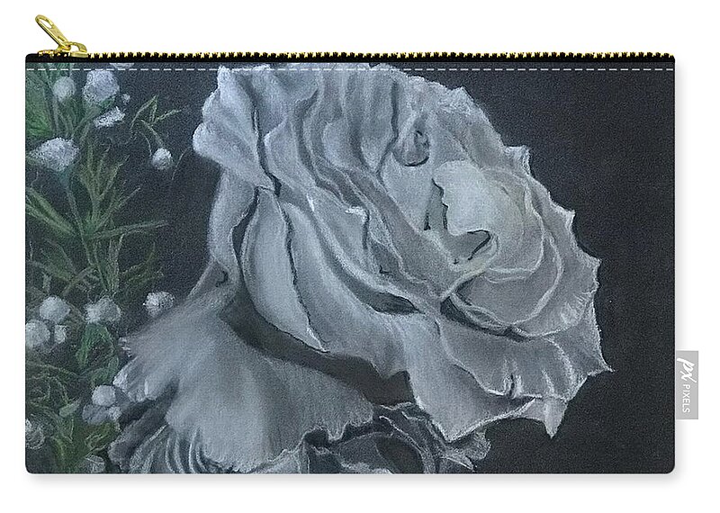 Black And White Carry-all Pouch featuring the pastel Celebrate Life by Juliette Becker