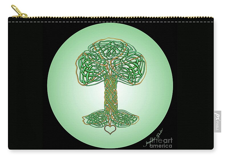 Celtic Zip Pouch featuring the digital art Celtic Tree of LIfe by Jacqueline Shuler