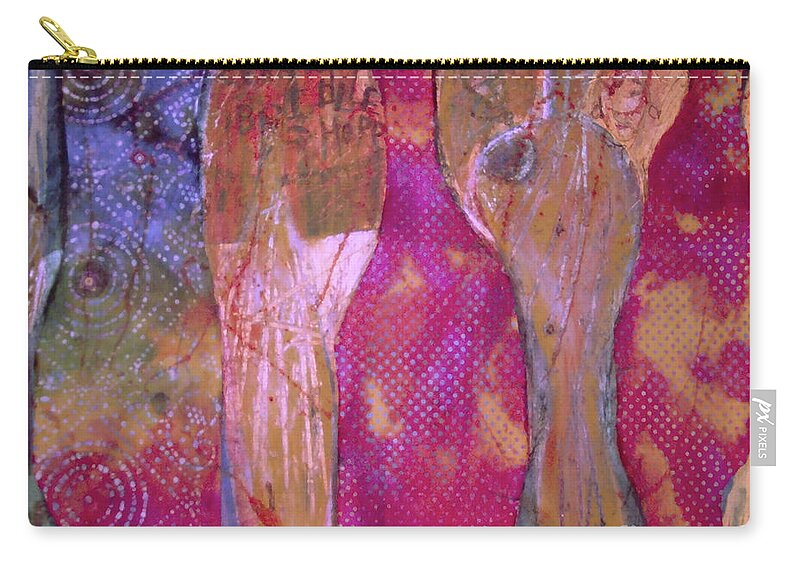  Zip Pouch featuring the painting Ceramic Bottles by Cherie Salerno