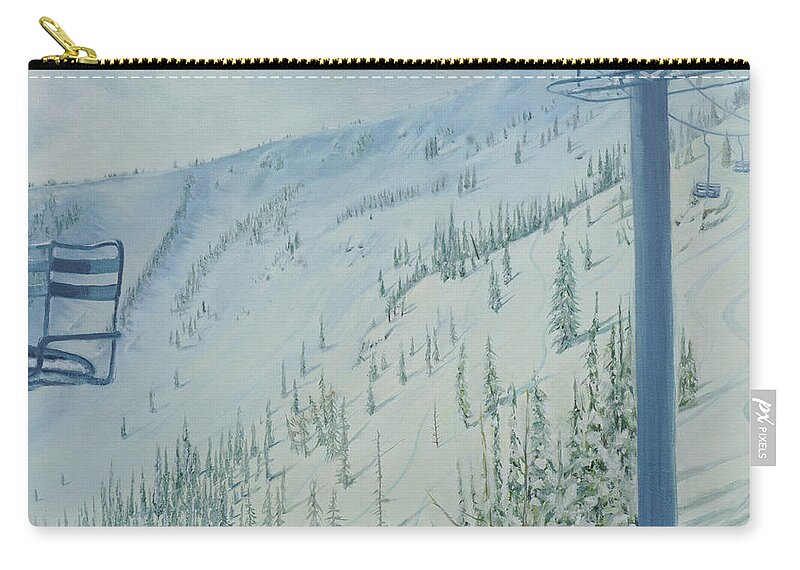 Schweitzer Zip Pouch featuring the painting Chair 6 Scope by Whitney Palmer